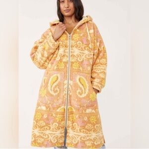 Free people cozy printed blanket hoodie medium